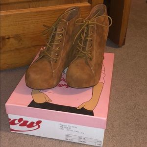 Jeffrey Campbell 99-Tie wedge booties